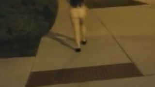 Wife walk across street naked