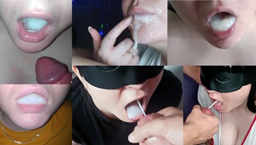 Sperma schlucken compilation - she real amateur cumslut