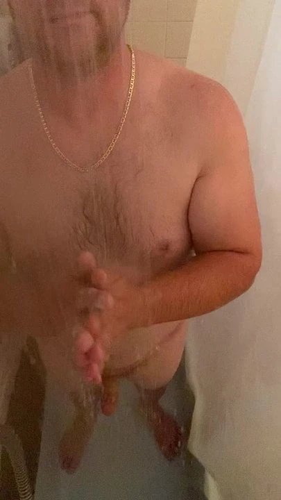 Me jerking my cock in the shower nice cum shot