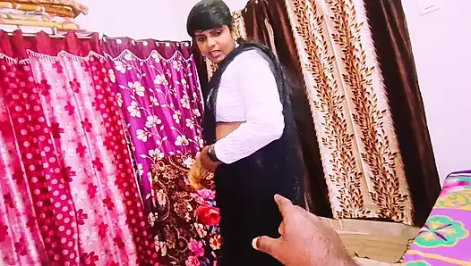 Betrügender sex, schöne schwarze sari-hausfrau fickt leider den vater des ehemanns, Telugu, Dirtytalk.