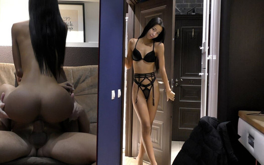 Pieprzył chudą Azjatkę Filipinkę w domu! 0% Piersi