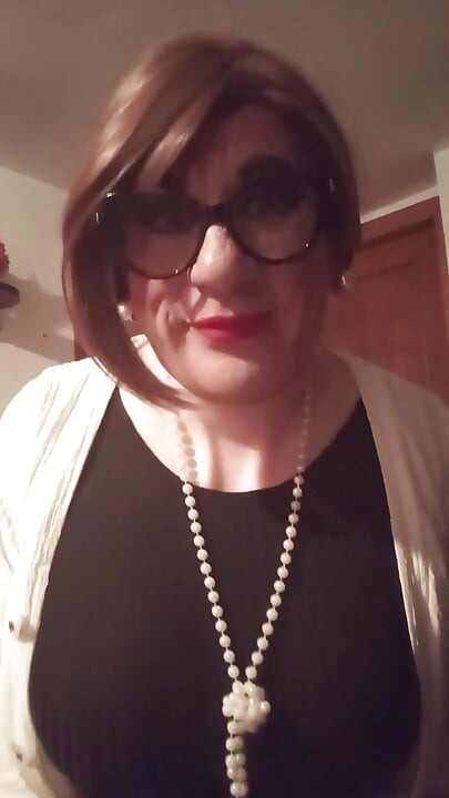 Crossdresser Boy Showing off His Curves in Front of the Mirror