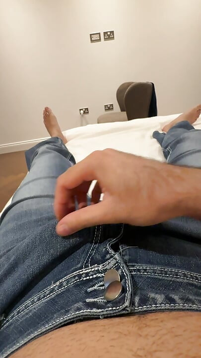 POV Solo Masturbation in Blue Jeans - cumming in fleshlight
