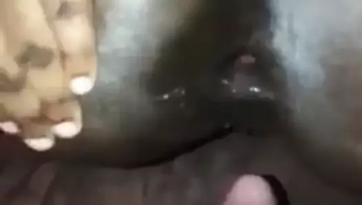 Ebony Farts and Queefs on White Dick