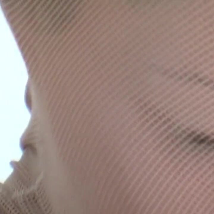 My busty nylon doll at work