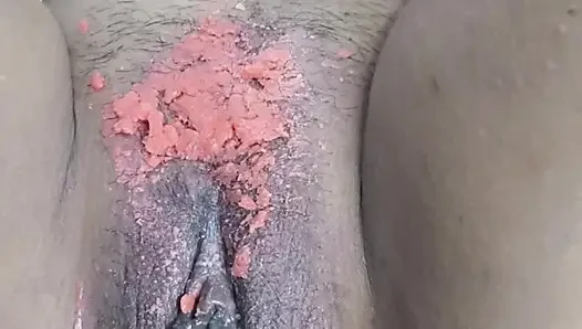 OMG. Putting candle wax on and finger until cum come out , With huge Squirt