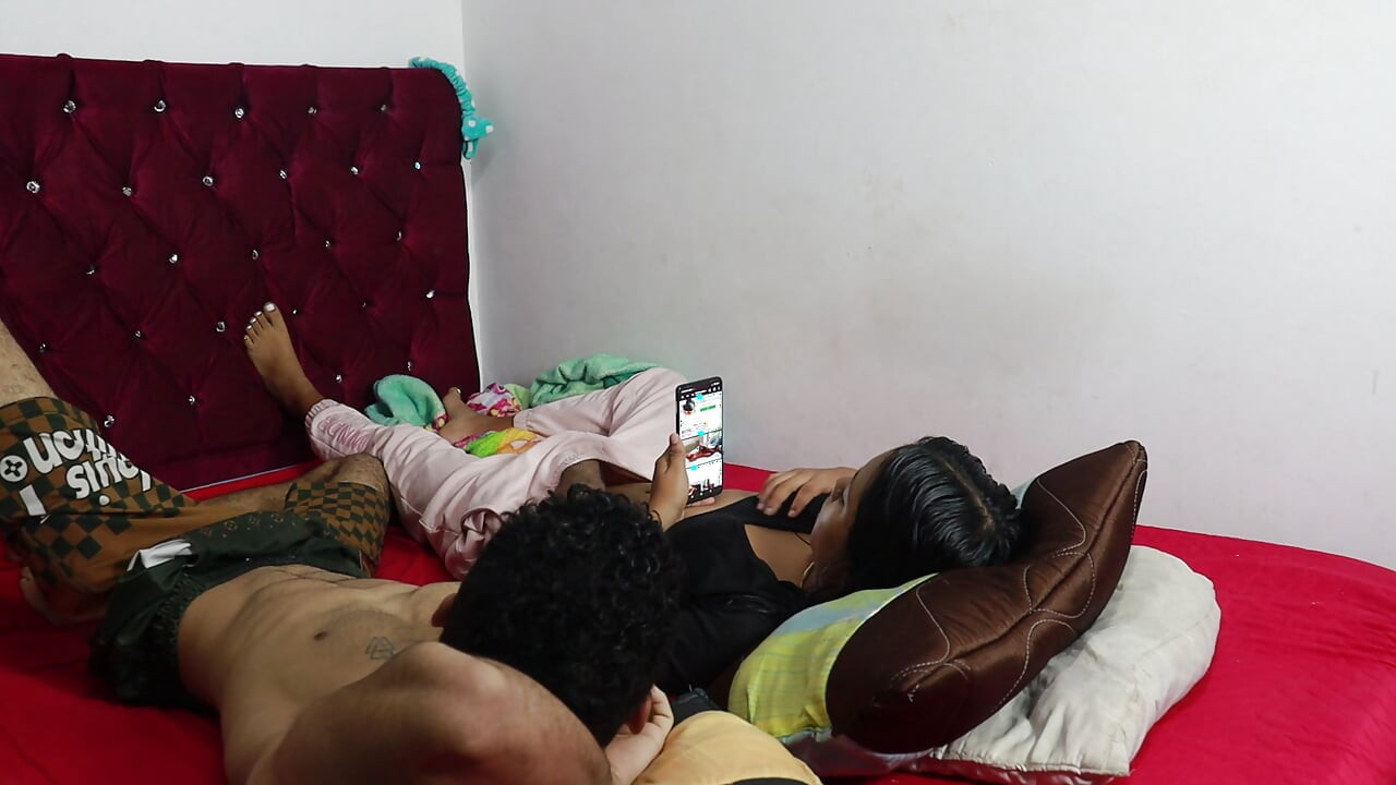 My beautiful brunette roommate friend was on her cell phone, I started to tease her little by little until she fell into my seduction and we ended up having a hard time.