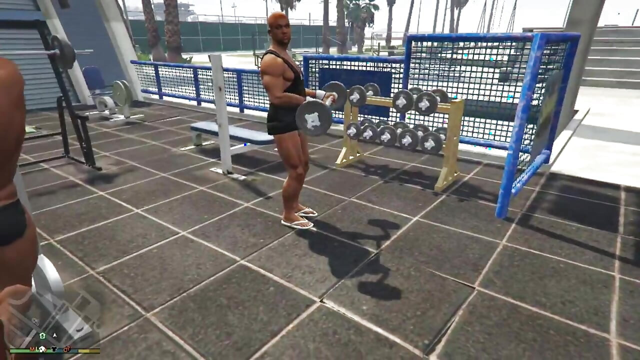 Tracey have sex with her Sugar daddy Trevor in outdoor beach gym