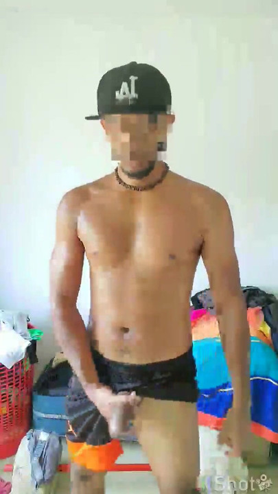 Young latino male plays with his very big COCK | Clip 1