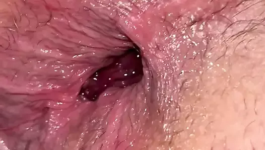 Massive hollow butt plug showing deep into my ass and then my incredible gape after I pulled the plug out for you to see