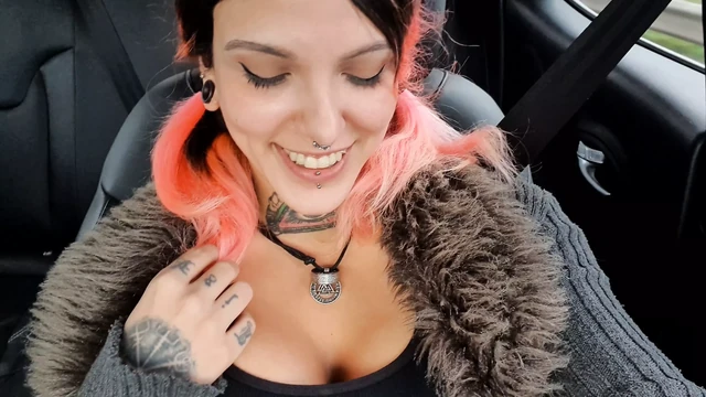Public play squirting multiple times in a ride with a stranger