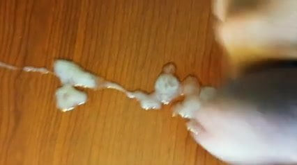 Cum shot on desk