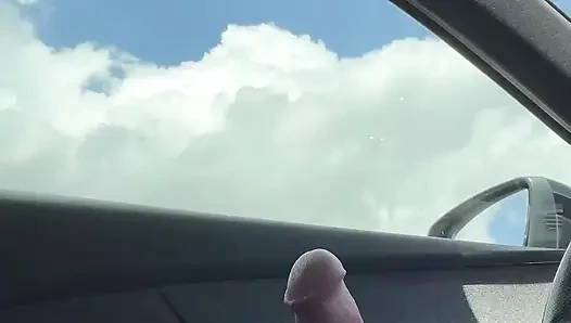 BeENJoY - Handjob at the wheel of the car and massive ejaculation on the side of the road in front of stunned motorists