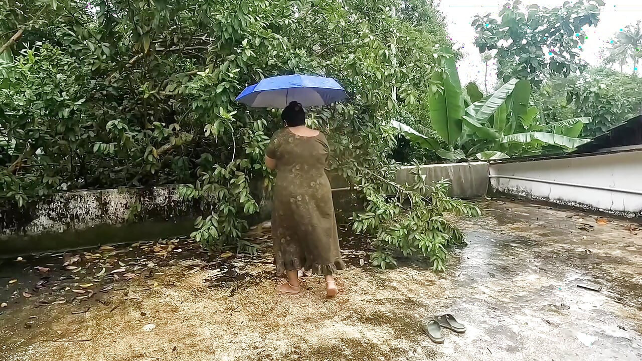 Big boobs and ass exposed on a rainy day in public, Beautiful chubby girls getting naked in rain outdoor.