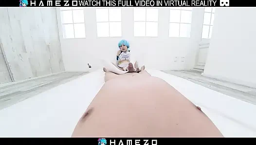 Big titted Japanese Kanna Sakura sucks cock before getting fucked hard,in VR.