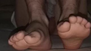Boy playing with feet, cock, ass