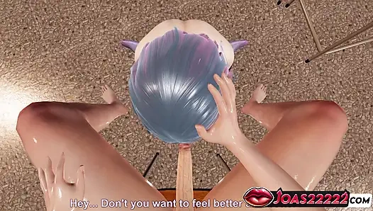 Wet Stacy star handjob-Service für großen schwanz, Halsfick, Irrumatio endet mit gesichtsbesamung