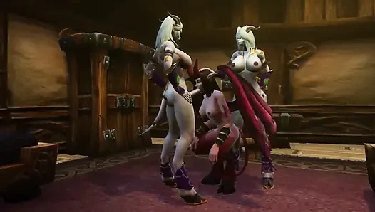 Two futa draenei fuck succubus threesome : Warcraft Porn Parody