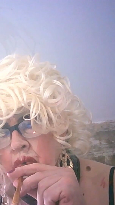 Tragic bimbo slag Sarah Shitcunt Millward fucks herself with a cigarette holder, then  smokes with it | Clip 1