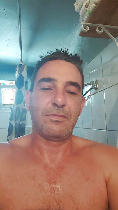 Having bath