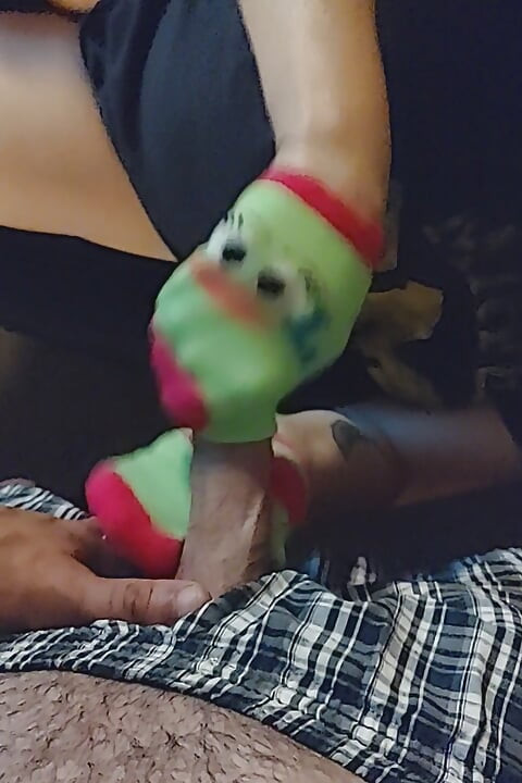 # 2 Disney Sockjob Sock Footjob - Chip Sock Job - Cartoon Skarpetka Ręczna robota spust