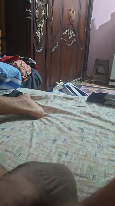 With my cock on my bed