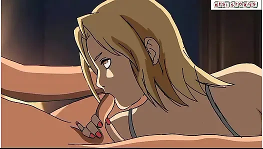 BUSTY BLONDE MILF CHEATS ON HUSBAND WITH YOUNG VISITOR AT NIGHT! Oblivious Writer Husband Cuckold NTR Hentai