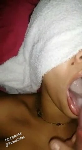 Young girl sucking old cousin's cock