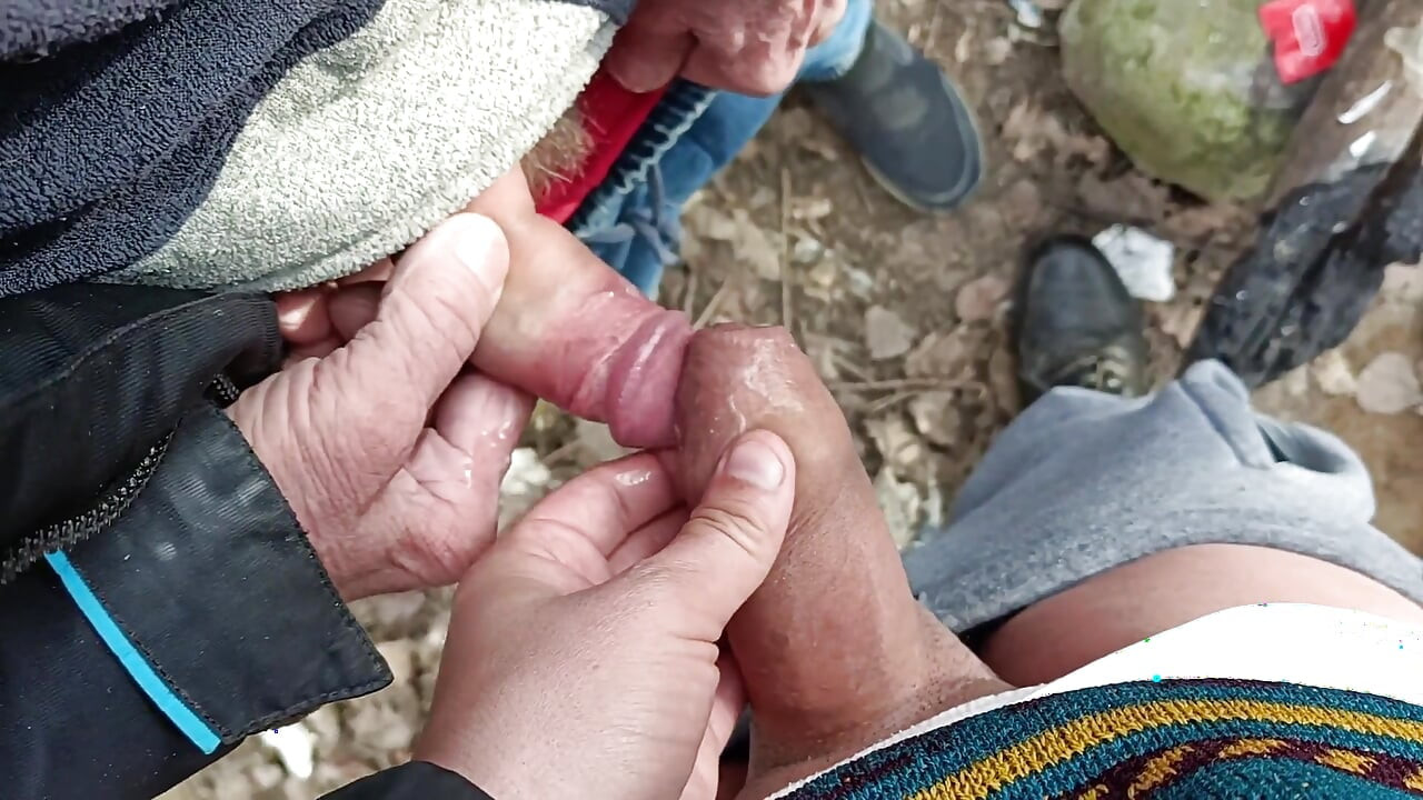 Old Man Fucks My Foreskin - Enjoying Uncut Cock - Cum on Uncut Dick