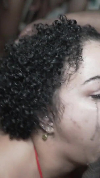 Jaw-dropping moment from "EBONY BABE KYLIE FAE GETS BANGED OUT BY A BUNCH HORNY STRANGERS"