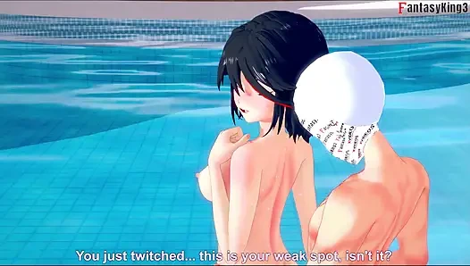 Секс Ryuko Matoi у бассейна - Killlakill