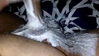 Stroking my cock with coconut lotion 2