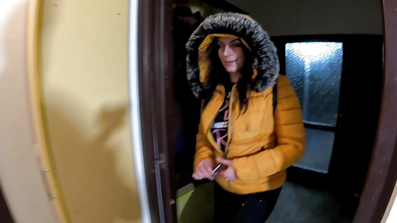 Shiny Yellow Downjacket BJ - Pussy Rules Shirt and Double Cum on My Clothes