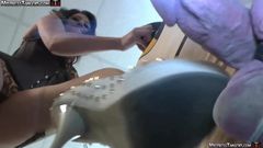 Mistress Tangent crushes cock and busts balls