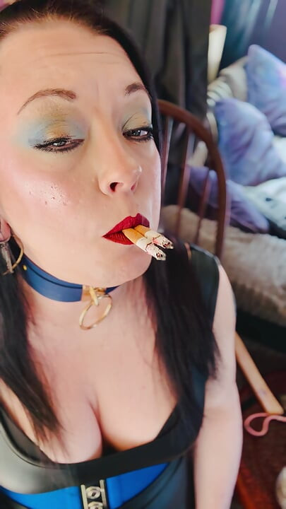 British Wife, Tina Snua, Smoking 2 Cigarettes At Once! Drifting Snap Inhales Smoker Smoke OMI OME