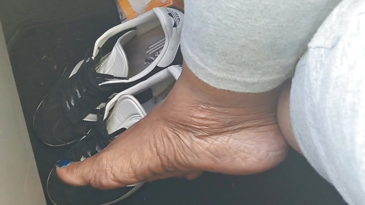 Barefoot Passenger Blue Toes Foot Play While Riding in the Car