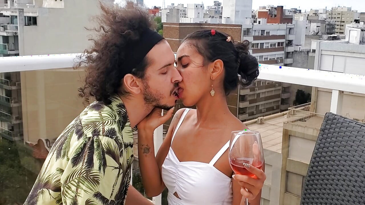 Wild Hope has sex with her future husband's best friend hours before the wedding, public sex on the rooftop