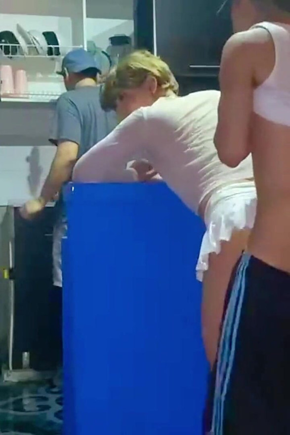 Femboy Gets Fucked Behind Her Boyfriend's Back in the Kitchen