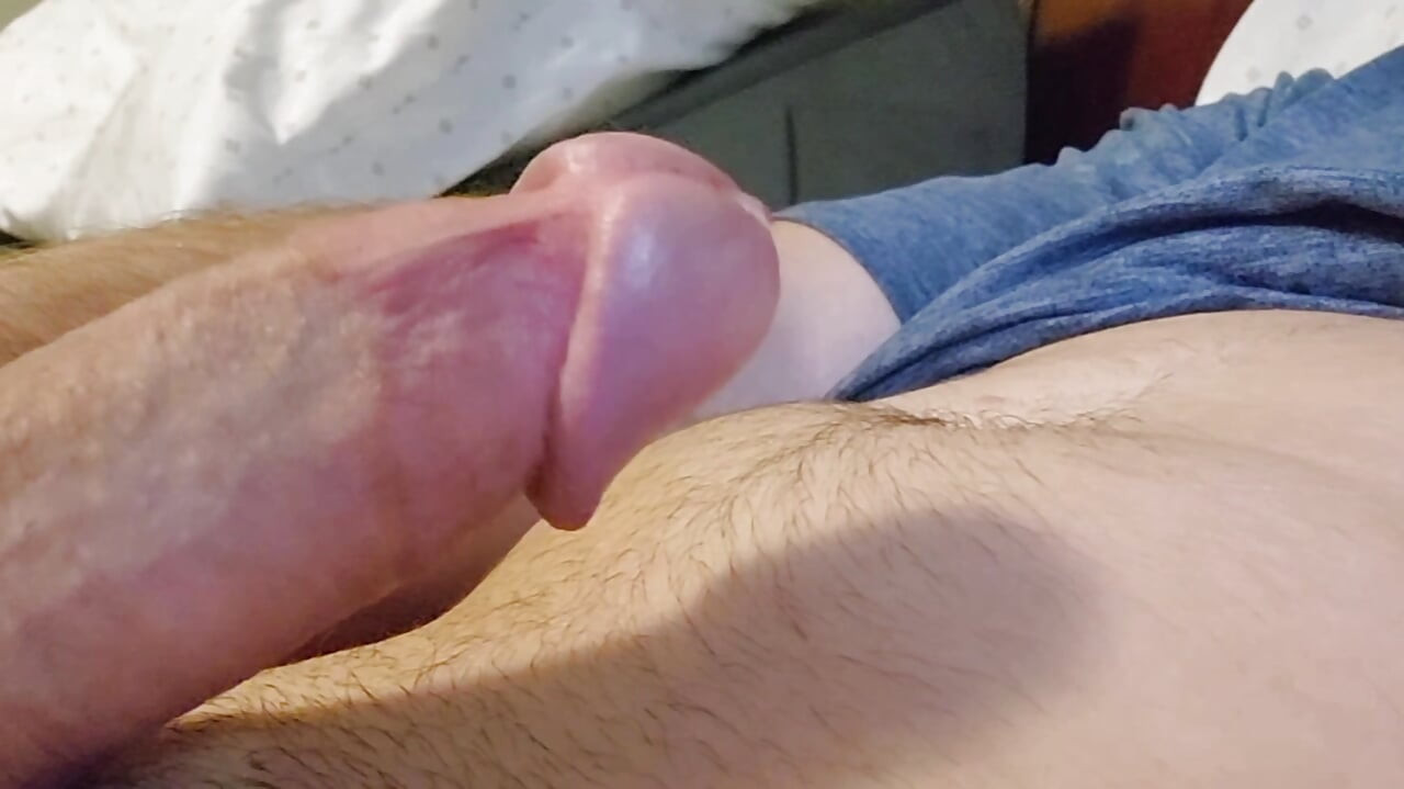 Precum drips until he cums.