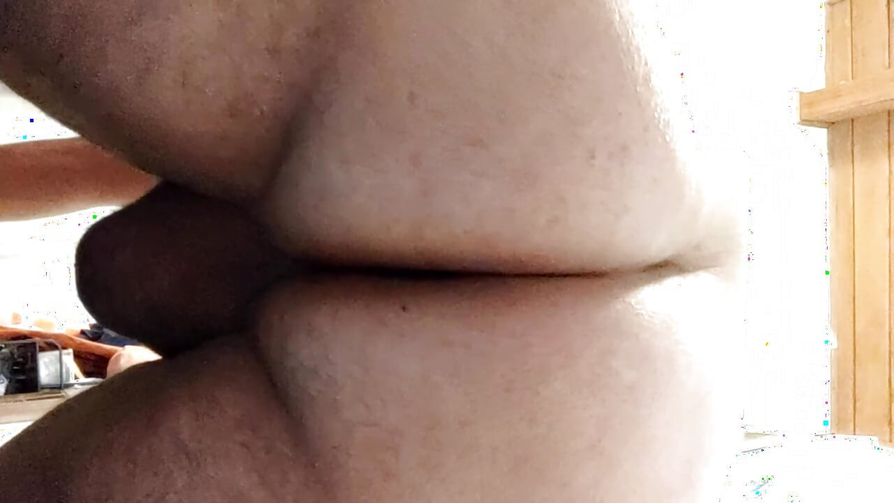 Fat bisexual takes toy up ass in shower