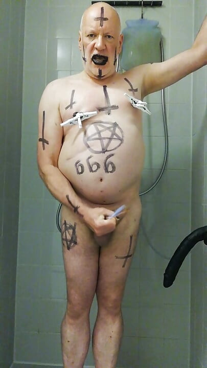 satan slave is ready for his sex sacrifice