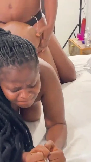 Jaw-dropping moment from "these African lesbians with strapon and butt plug had sweet love making"
