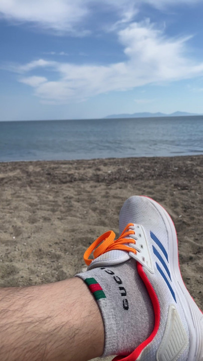 Sun. sand  sea  sock  shoe