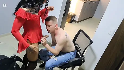 I Found My Boyfriend's Work Room and I Fuck His Ass Until I Give Him a L...