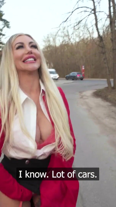Captivating moment from "Public Agent - Big tits blonde MILF Carla Boom sloppy POV blowjob hard fast fuck outdoors"