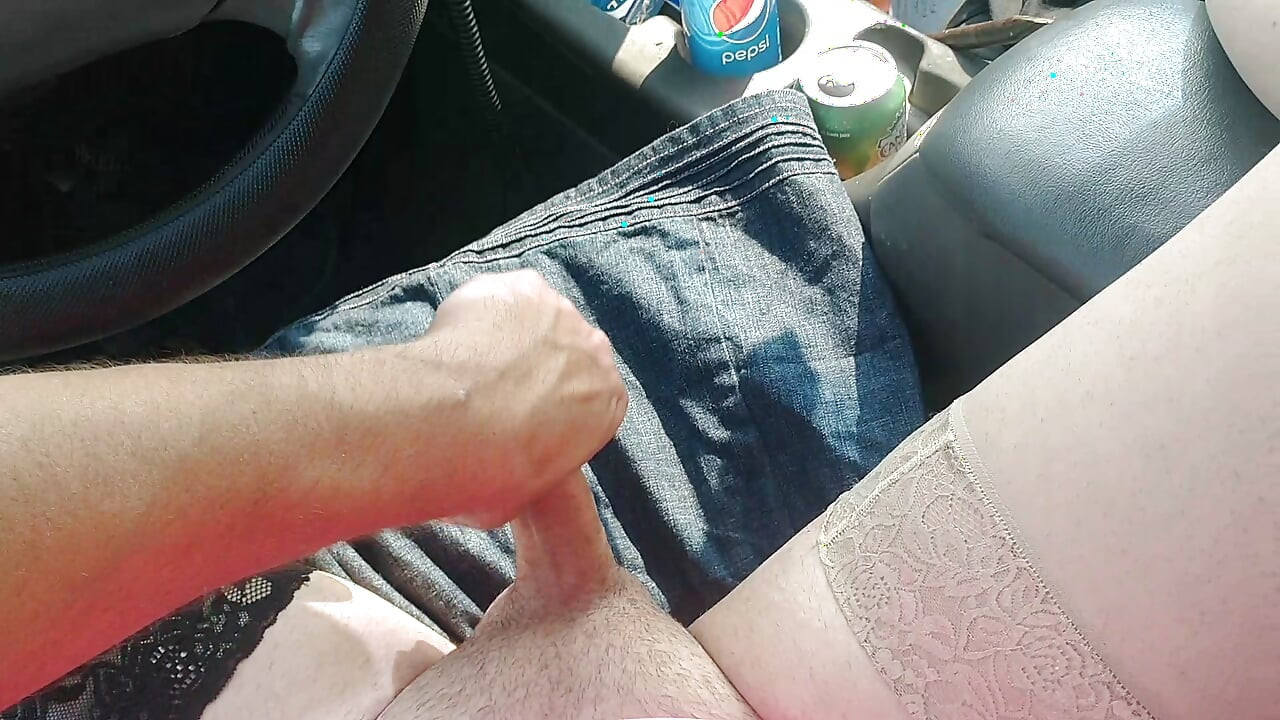 Sissy Crossdresser stroking cock cums