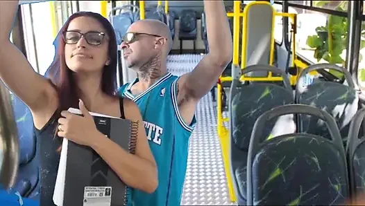 Pervert Penetrates College Student From Behind on the Bus in Public!