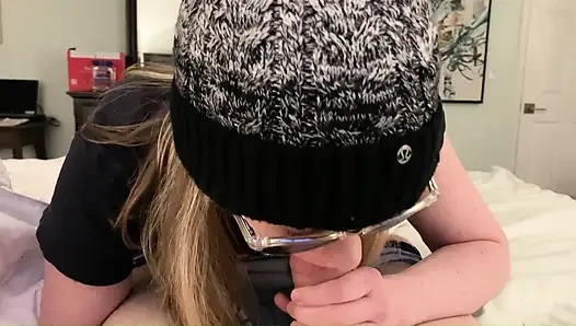 Hot MILF Slut in Sunglasses Inhaling Cock