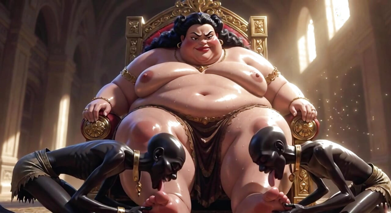 Huge BBW Mistress Foot Worship - Slaves Licking Her Feet to Ecstasy