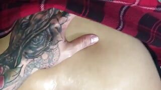 Sensational doggystyle fuck and footjob end with creampie